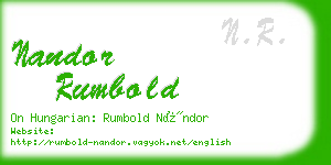 nandor rumbold business card